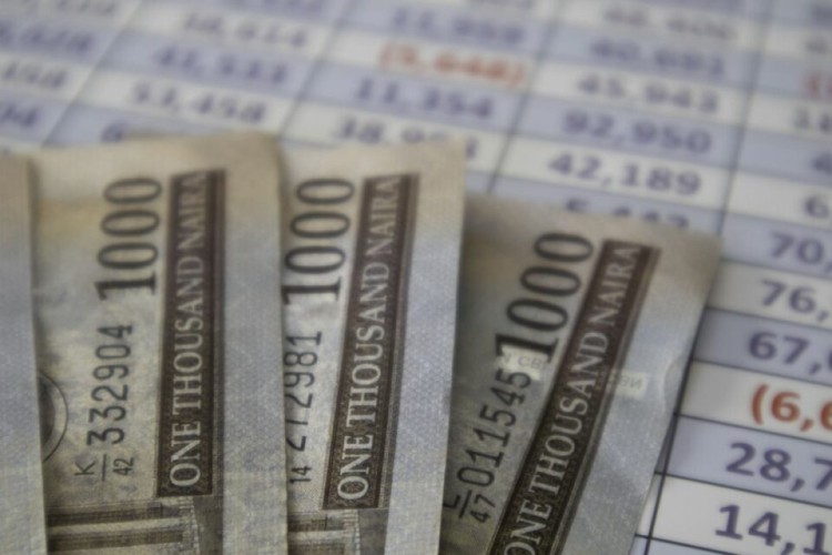 Nigerian Naira notes on a Spreadsheet data report
