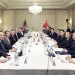 (240219) -- VIENNA, Feb. 19, 2024 (Xinhua) -- Chinese State Councilor and Minister of Public Security Wang Xiaohong meets with U.S. Homeland Security Secretary Alejandro Mayorkas in Vienna, Austria, Feb. 18, 2024. (Xinhua)