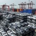 (231207) -- BEIJING, Dec. 7, 2023 (Xinhua) -- This aerial photo taken on July 11, 2023 shows new energy vehicles for export at a terminal of Taicang Port, east China's Jiangsu Province. (Photo by Ji Haixin/Xinhua)