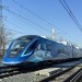 (240322) -- BEIJING, March 22, 2024 (Xinhua) -- A hydrogen-powered urban train runs on a test track in Changchun, northeast China's Jilin Province, March 21, 2024. China's first independently developed hydrogen-powered urban train completed a test at a speed of 160 kph on Thursday, marking a breakthrough in the application of hydrogen energy in rail transit. (CRRC Changchun Railway Vehicles Co., Ltd./Handout via Xinhua)
