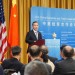 On July 29 local time, the U.S.-China Economic and Trade Cooperation Forum was held in New York City. The picture shows Ren Hongbin, President of the CCPIT, delivering a speech. (PRNewsfoto/China International Supply Chain Expo)