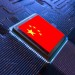 Central Computer Processor with chinese flag,3d render